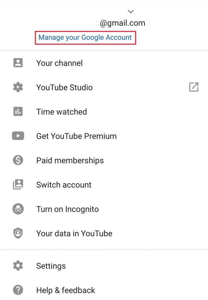 Manage your Google account