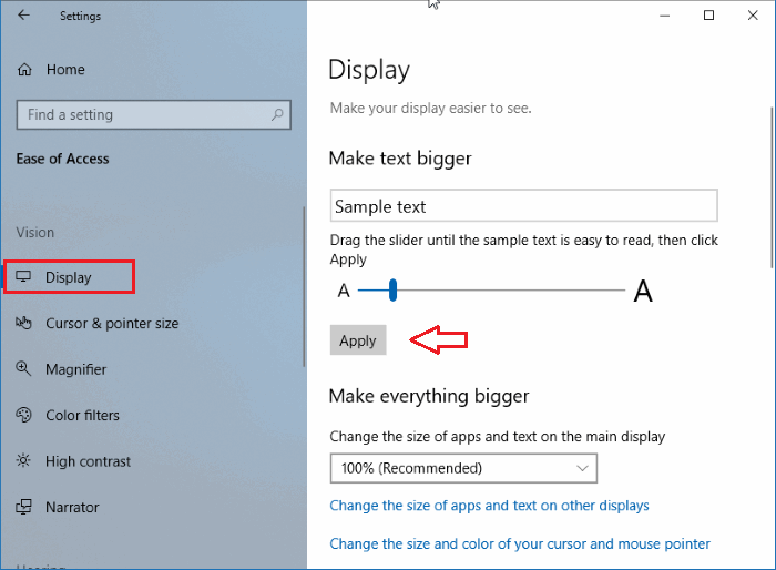 Change the Font Size on Windows