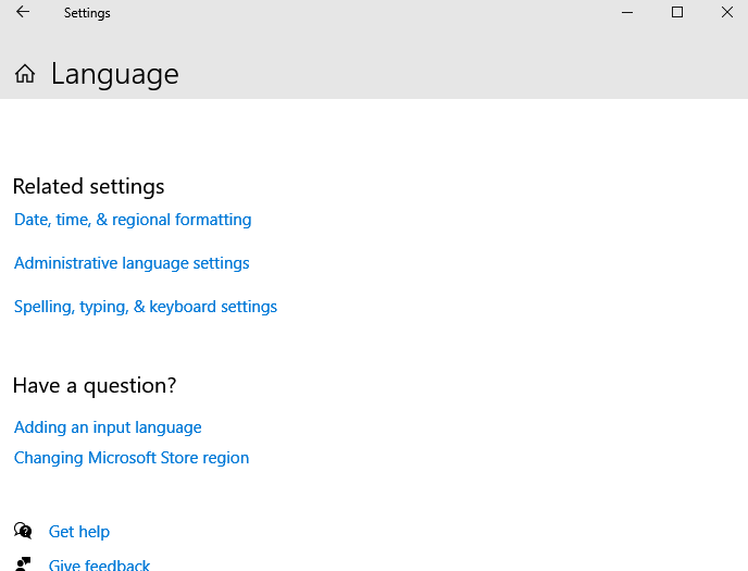 Choose Administrative language settings to Change Language on Windows