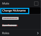 Choose Change Nickname