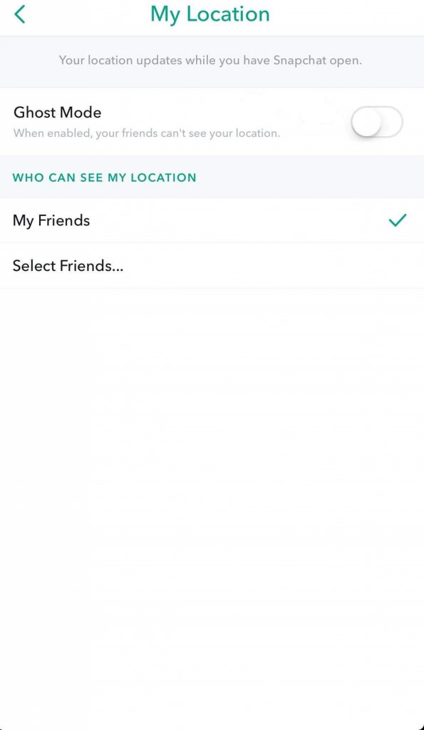 Choose Location Settings - How to Change your Location on Snapchat Map