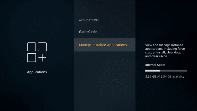 Choose Manage Installed Applications to Stop Buffering on Firestick