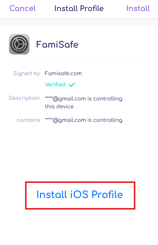 Select Install iOS Profile