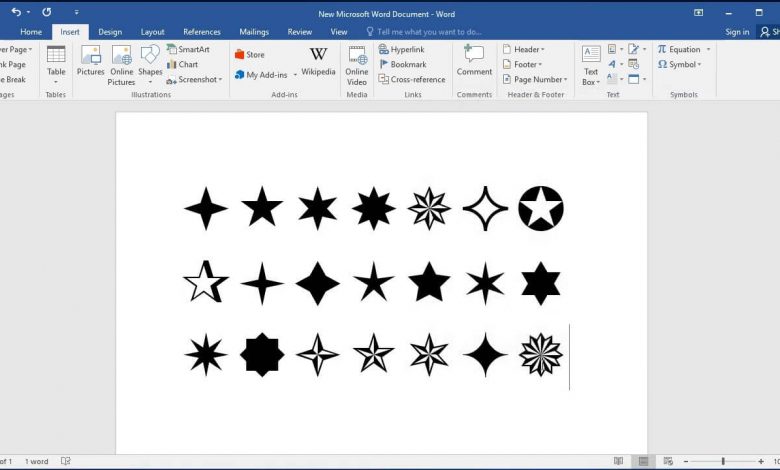 Insert Star Symbols on Keyboard