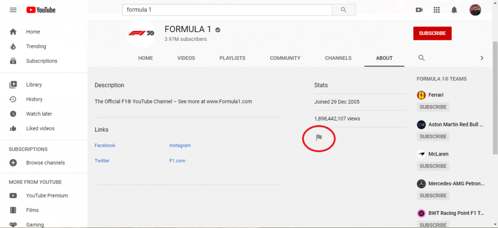 Report YouTube Channel