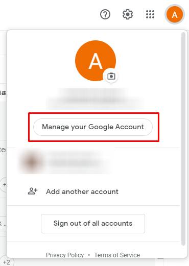 Manage your google account 