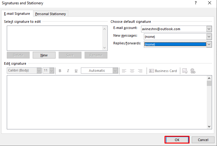 ok - How To Change Signature On Outlook
