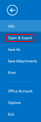open and export - How To Backup Emails on Outlook