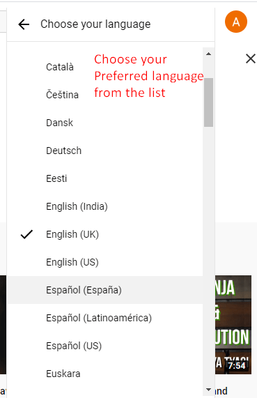select language - How To Change Language In YouTube