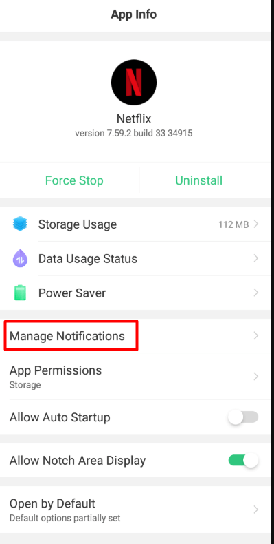 Manage notification - how to turn off notifications on android