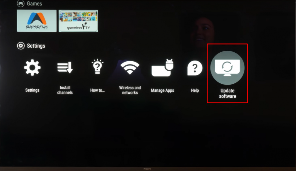 Update software on Philips TV