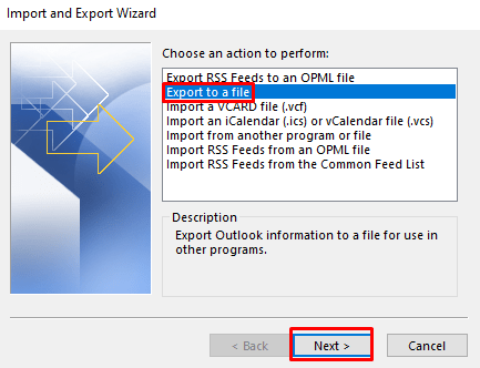 Export to a file