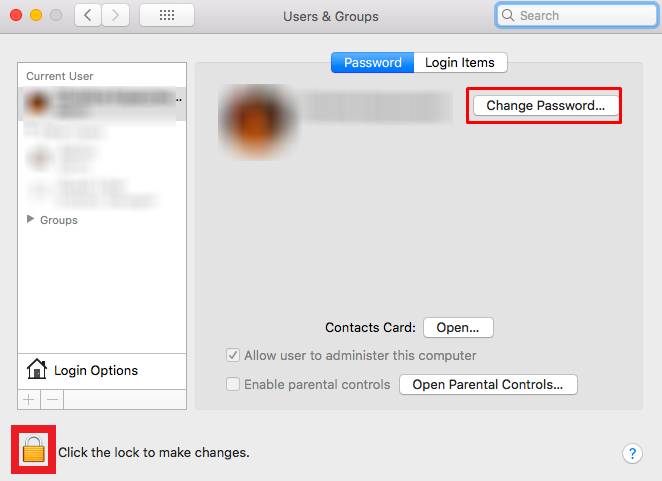 change password - Change Password On Mac