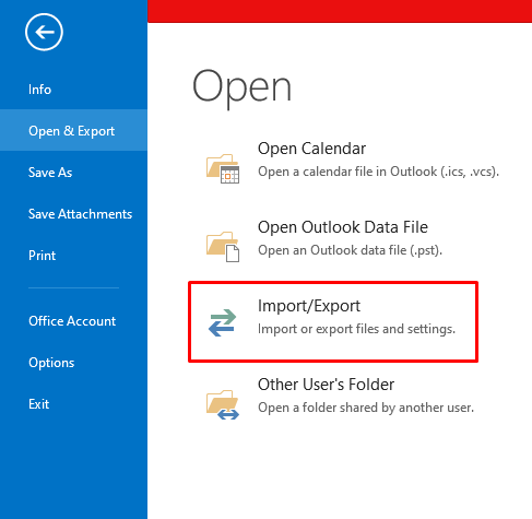 Import/Export - How To Backup Emails on Outlook
