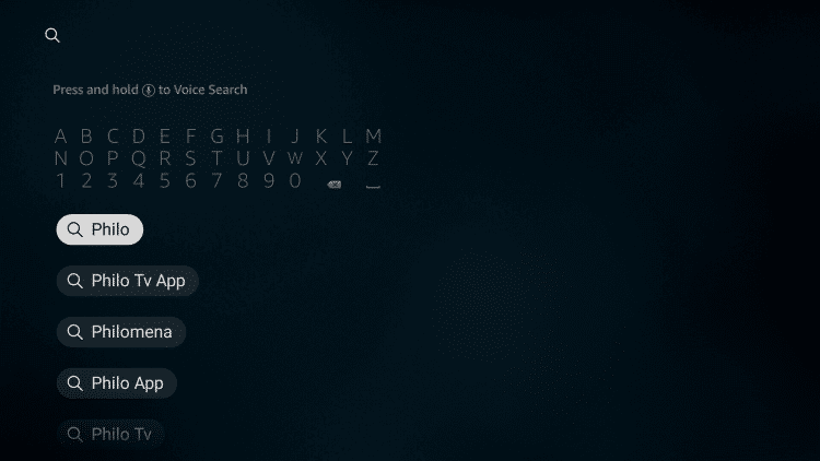 Search for Philo TV