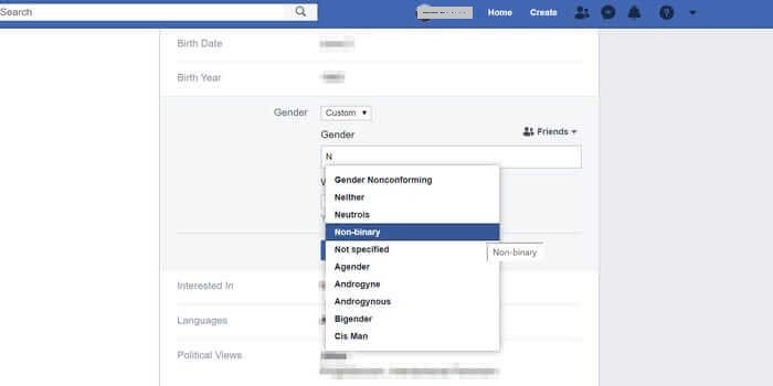 Change Gender on Facebook