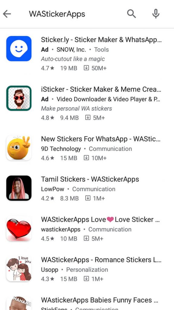 Whats app Sticker Apps
