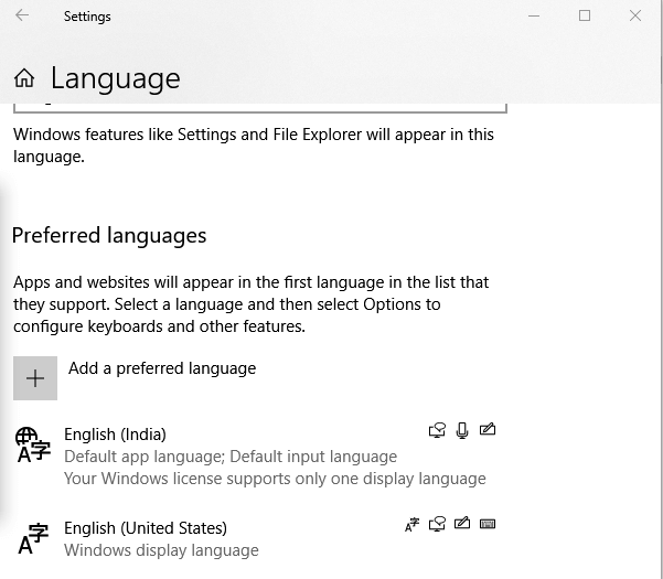 Tap on Add a preferred language
