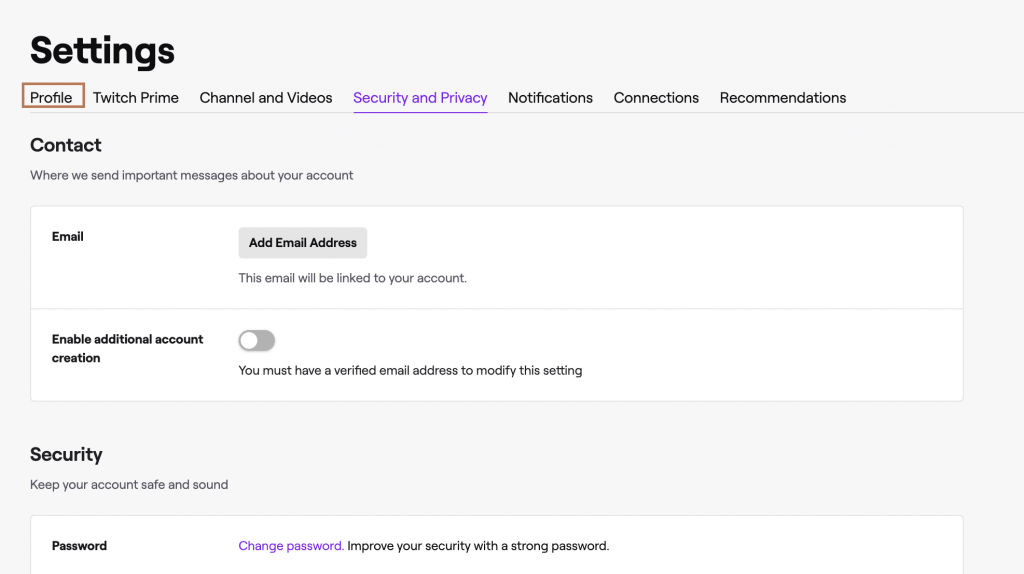 Twitch Settings - How to Delete Twitch Acount