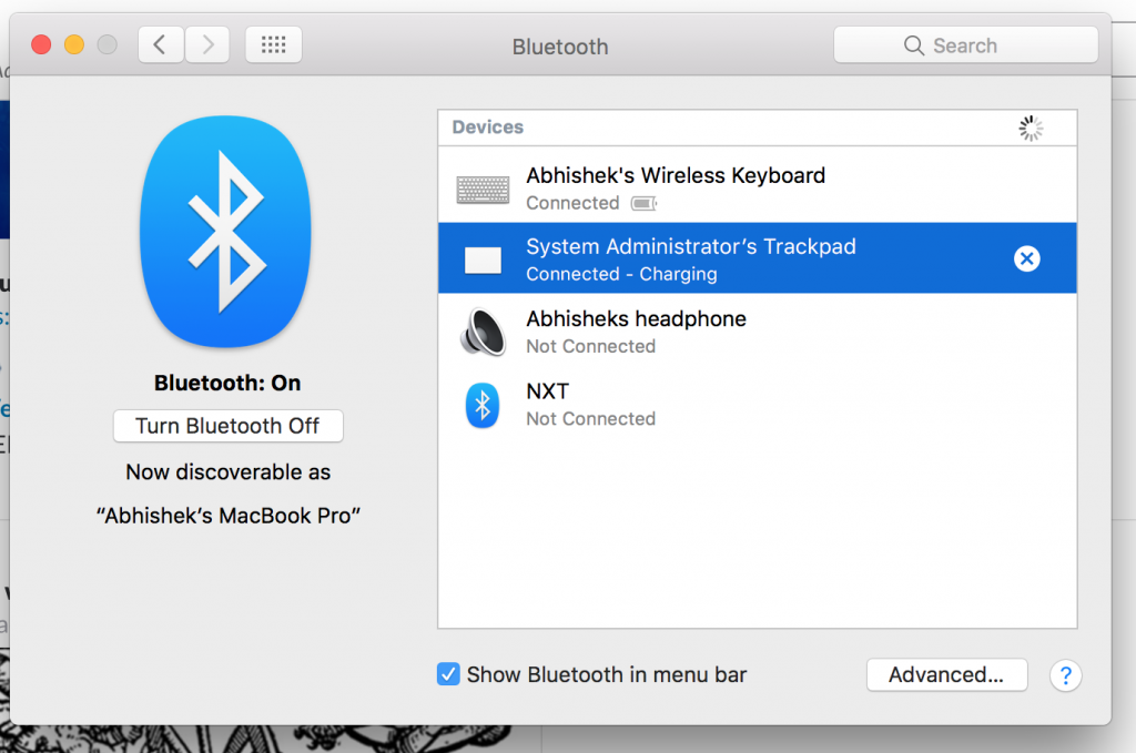 Turn on Bluetooth on MAC