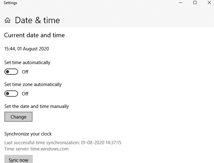 Change the Time using Taskbar