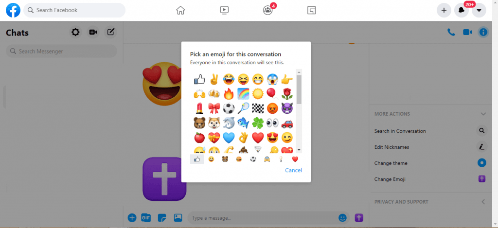 Change Emoji on Messenger