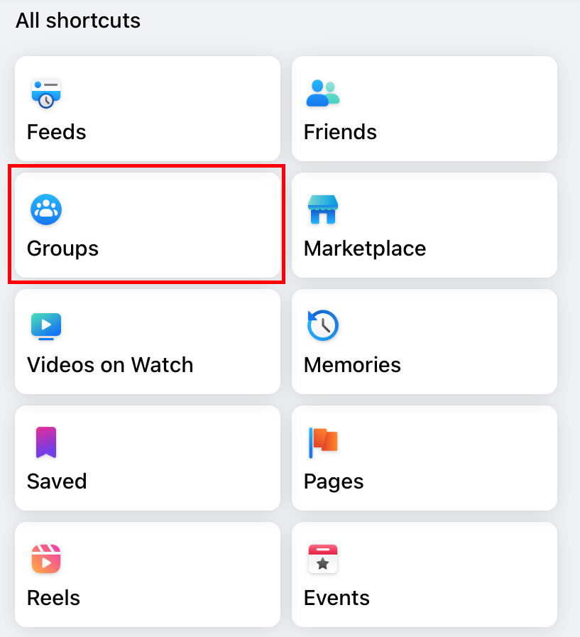 Groups on Facebook App