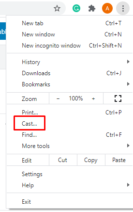 Click the Cast menu