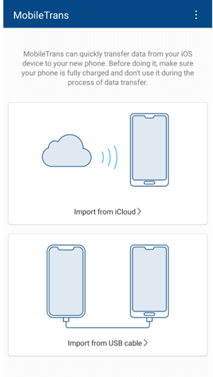 Select Import from iCloud