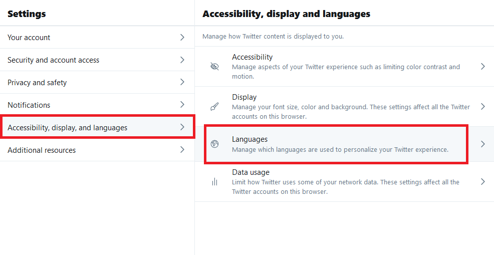 How to change language on Twitter 