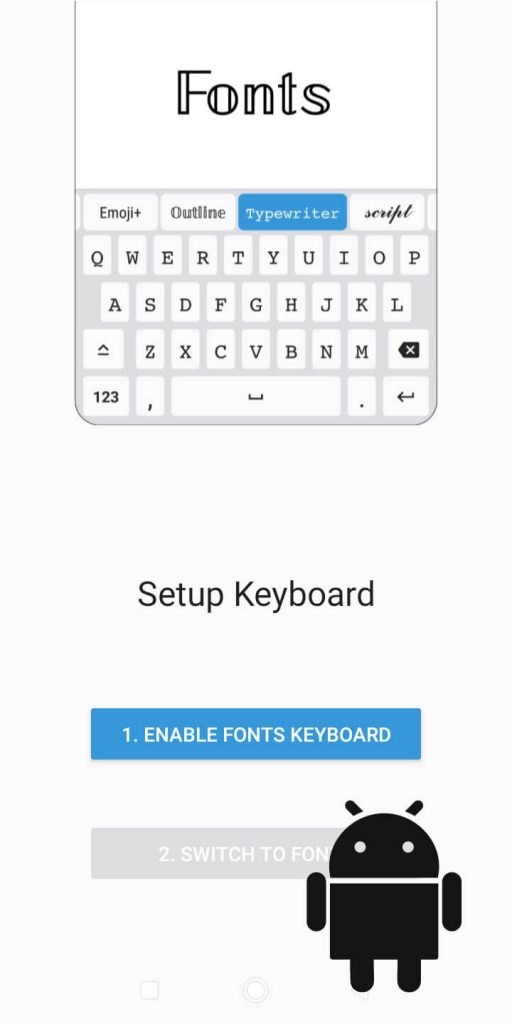 Enable Fonts Keyboard button