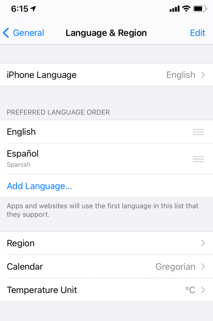 change language - ios
