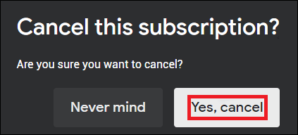 yes cancel