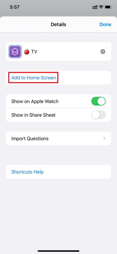 add to home screen