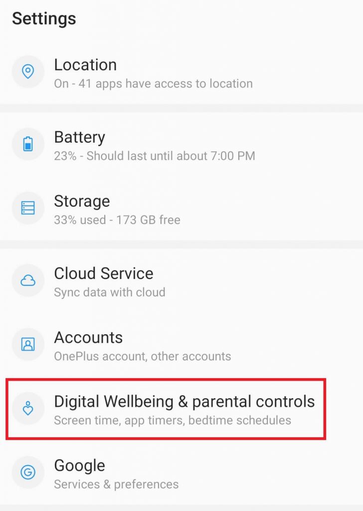 check screen time on Android