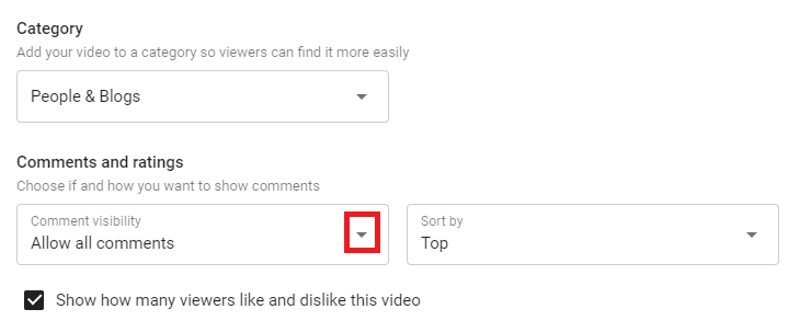 Comments Visibility