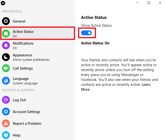 How to Appear Offline on Messenger (Windows 10)