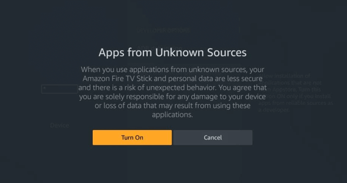 Turn On Apps from Unknown sources