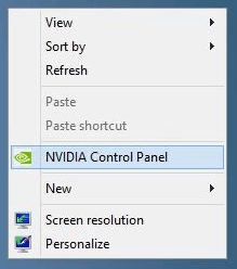 nvidia control panel
