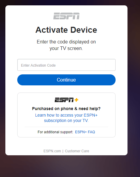 Activate ESPN on Roku