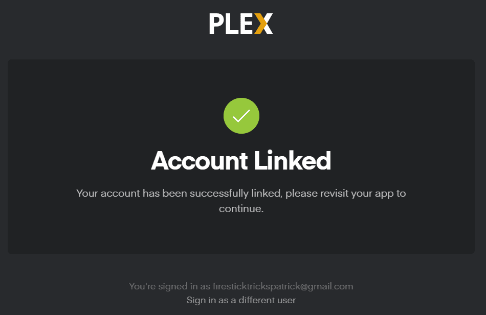 Plex Account Linked