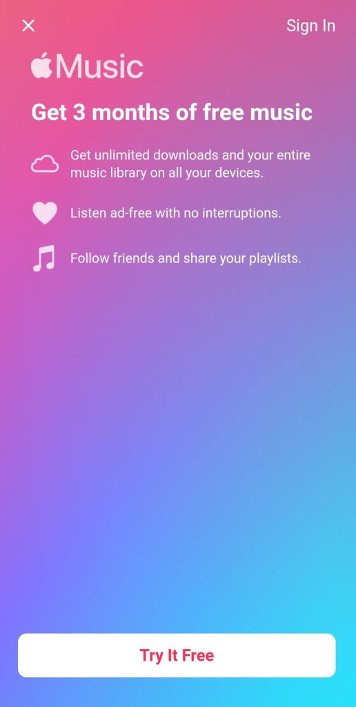 Try Apple Music for Free