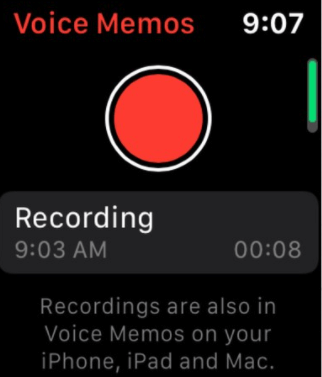 use voice memo on Apple smart watch