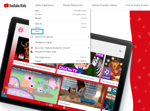 Chromecast YouTube Kids 