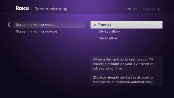 Select prompt - Instagram on Roku