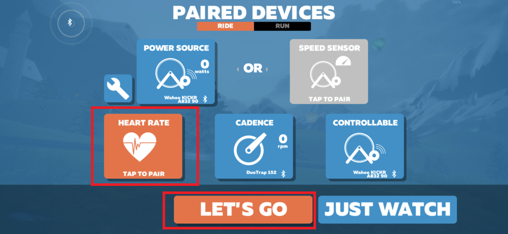 Pair the devices for Zwift