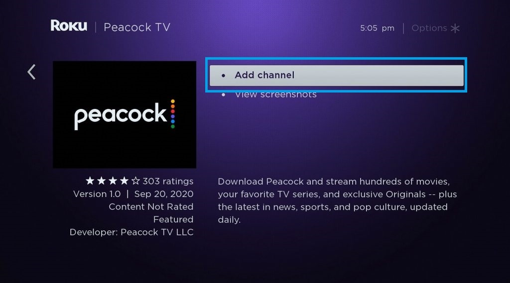 Add Peacock TV on Hisense Roku TV