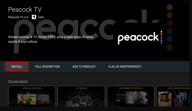 Install Peacock TV in Android TV