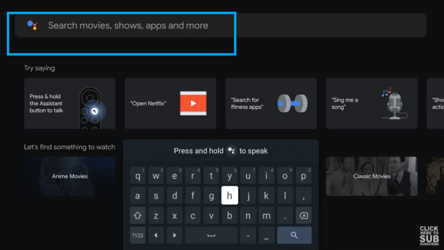 Search for Plex on Google TV