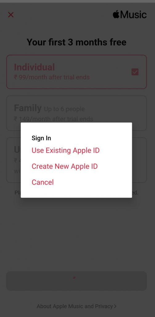 Sign in to Apple Music